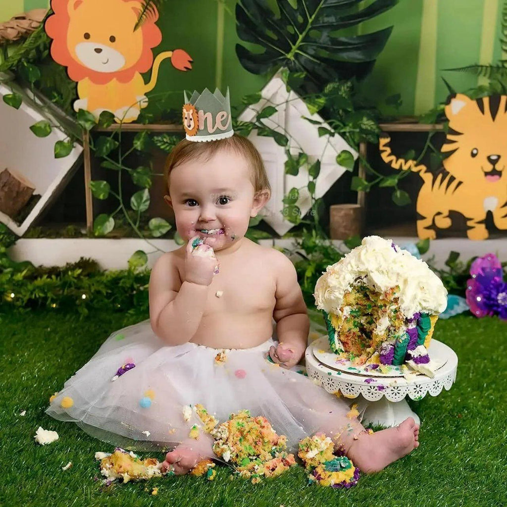 Handcrafted Wild One 1st Birthday Crown, Jungle Theme