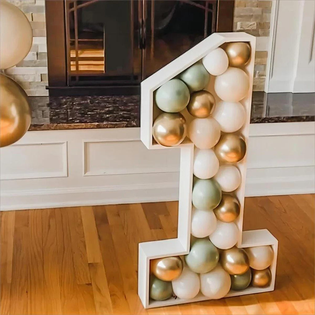 Mosaic Balloon Number Frame | Giant Foam Board Kit | Birthday Party Decor