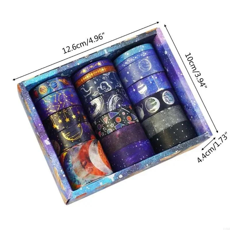 19-roll Celestial Galaxy Washi Tape Set, 19 Rolls Space Theme Journaling Crafts