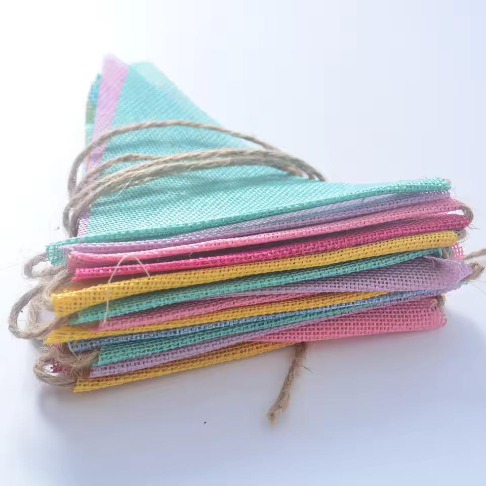 Soft Pastel Triangle Bunting, Macaron Rainbow Banner, Boho Birthday Baby Shower Decor