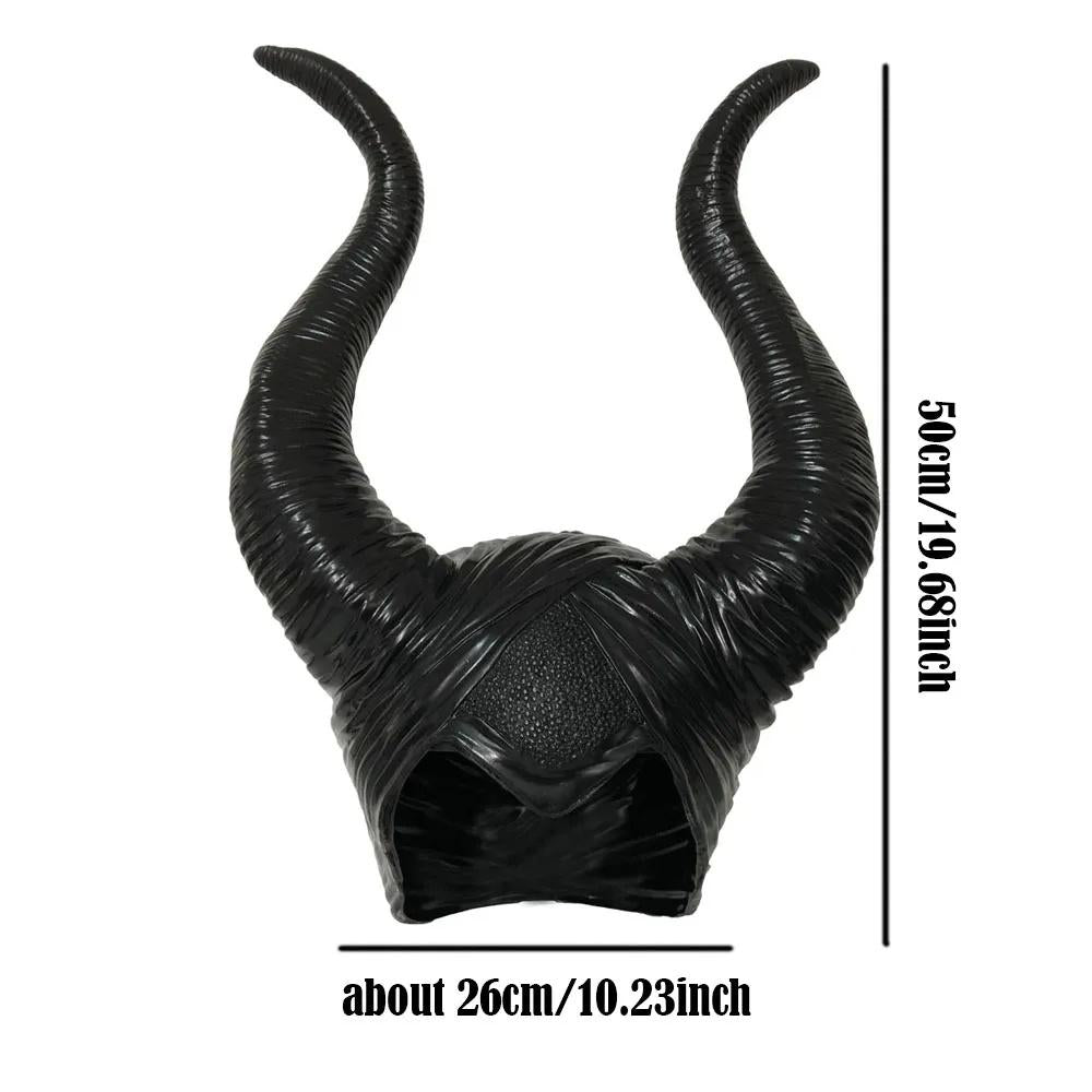 Evil Queen Headpiece, Dark Fairy Cosplay Mask, Halloween Horns Villain Costume