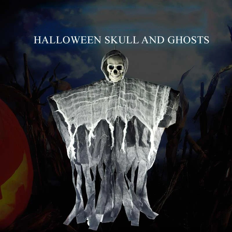 Hanging Ghost Skeleton Decoration, Scary Floating Grim Reaper Prop, Haunted House Indoor Outdoor Yard Decor