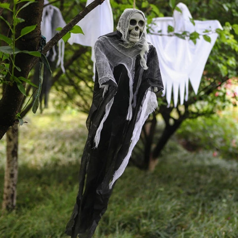 Hanging Ghost Skeleton Decoration, Scary Floating Grim Reaper Prop, Haunted House Indoor Outdoor Yard Decor