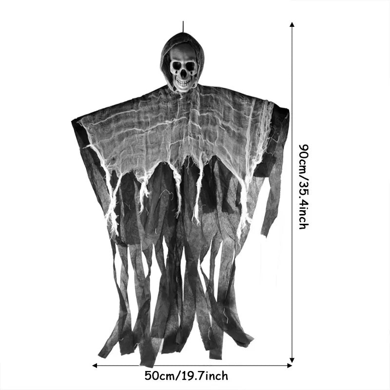 Hanging Ghost Skeleton Decoration, Scary Floating Grim Reaper Prop, Haunted House Indoor Outdoor Yard Decor