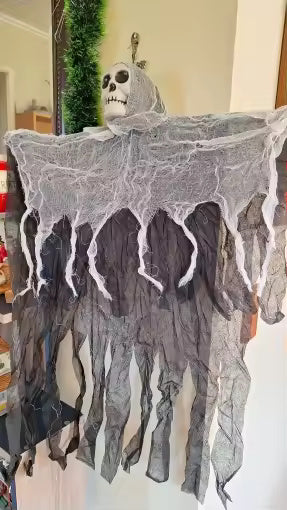 Hanging Ghost Skeleton Decoration, Scary Floating Grim Reaper Prop, Haunted House Indoor Outdoor Yard Decor