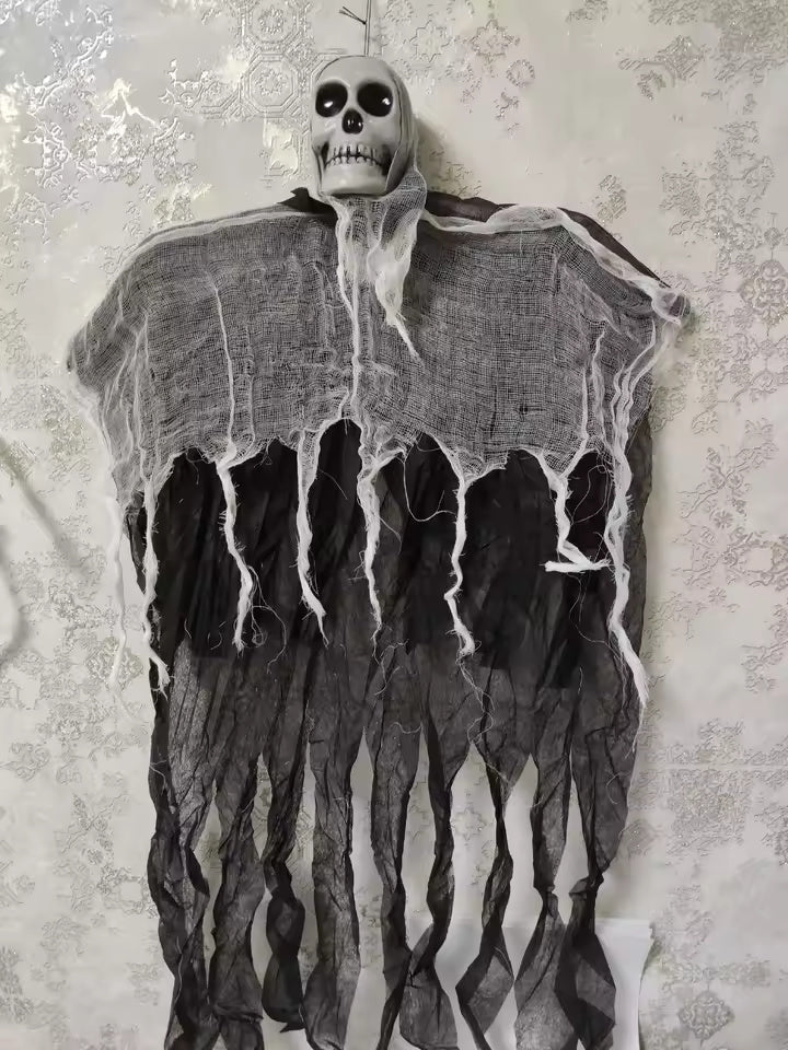 Hanging Ghost Skeleton Decoration, Scary Floating Grim Reaper Prop, Haunted House Indoor Outdoor Yard Decor
