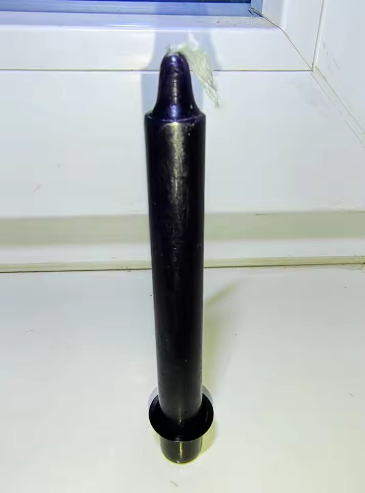 12pc Black Chime Taper Candles, Gothic Halloween Party Decor, Wiccan Altar Supplies